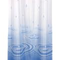 TEXTIL DUSCHVORHANG WEISS BLAU TROPFEN 240x200 INKL. QUALIT�TSRINGE