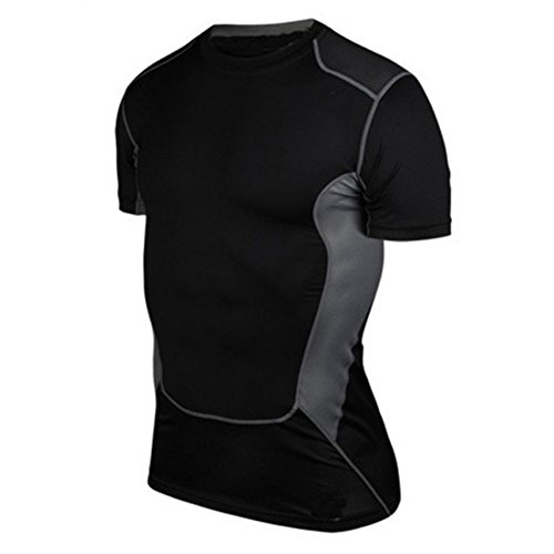 Generic New Mens Compression Sweat-absorbent Sport Gear Crewneck Athletic Shirt Tops