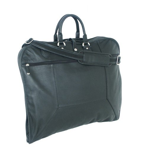 Mercury Luggage Sondrio Leather Garment Bag in Black L5134-bk