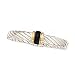 18K Yellow Gold and Sterling Silver Black Enamel Italian Cuff