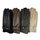 Men's Leather Patch Driving Gloves - Various Colors