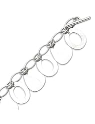 Sterling Silver Hammered Dangles Circle Bracelet - 7.5 Inch