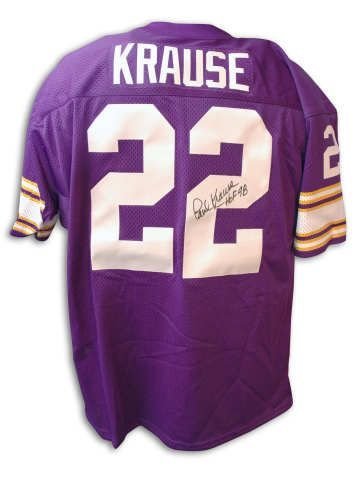 Paul Krause Minnesota Vikings Autographed Purple Throwback Jersey