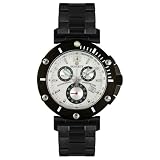 Burett Mens B4203BSSA Continent Collection Black Ion Plated Stainless Steel Diver Watch by Burett