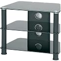 Jual JF007BB Black Legs/Black Glass LCD TV Stand