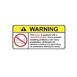 Acura Tuned K24 Engine No Bra, Warning decal, sticker 