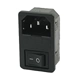 uxcell　電源ソケット　C14オス　プラスチック製ブラック　AC 10A 250V 3端子