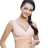 (ケコ) Keko マタニティ ブラ クロス タイプ 授乳 ブラジャー マタニティー 産前 産後 (XL, ベージュ&ドット)