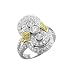 18k Two Tone Gold White and Yellow Diamond Right Hand Ring/ Band Size 7 (G-H, SI, 1.25 carat)