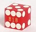 3/4" Red Sanded Precision Casino Craps Dice, Serial #