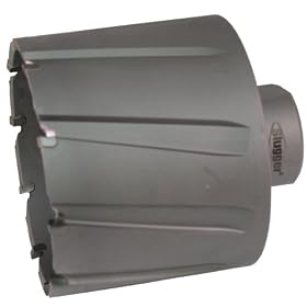 Jancy Slugger Carbide-Tipped Annular Cutter, Uncoated (Bright) Finish, M18 x 1.5 Threaded Shank, 2" Depth, 3-9/16" Diameter