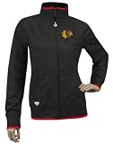 Chicago Blackhawks NHL Womens Quilted Track Jacket, Black (Large)