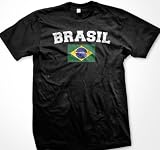 Brasil Flag International Soccer T-shirt, Brasilian Soccer Mens T-shirt