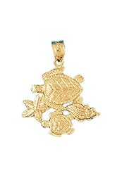 Dazzlers Solid 14 karats gold Double Sea Turtle Charm Pendant Available in three colors from jewelsberry (weights: 3.0 grams only)