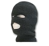 SKI FACE MASK- THREE HOLE ADULT BLACK