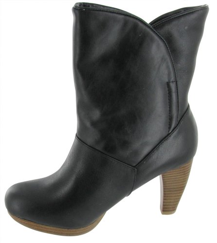Volatile Women's Buttercup Faux Fur Ankle Boot,Black,8.5 M US