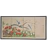 Classic Asian Japanese Chinese Wall Art - Large Birds & Flowers Ink & Watercolor Silk Screen - 2 Sizes