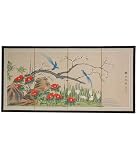 Asian Gifts & Home Decor - Birds & Flowers Chinese Brush Art Wall Screen Painting (P)