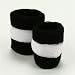 Terry Stripe Wristband Pair-Black White