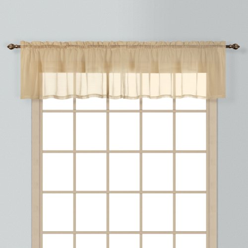 American Curtain and Home Semi-Sheer Window Treatment Valance, 54-Inch by 16-Inch, Taupe
