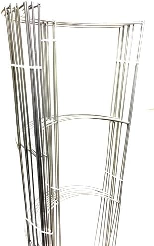 10 Pack - Smart 52" Tall Heavy Duty opened Half Ring (52" Tall &amp; 17" Wide &amp; 3 Half Ring &amp; Long leg) Grow Tomato Cage, Plant Support, Trellis (Silver)