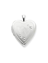 925 Sterling Silver 20mm Double Hearts Heart Locket - Chain Included