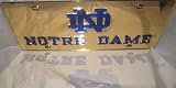 Notre Dame Gold and Blue Laser License Plate