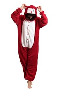 Amour - Sleepsuit Pajamas Costume Cosplay Homewear Lounge Wear (XL, Red ali Fox)