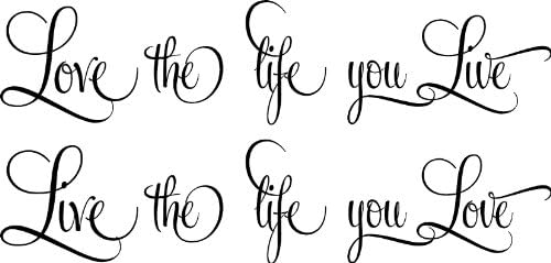 Global Graffix Love The Life You Live Style 4 Wall Decal Sticker Medium Black
