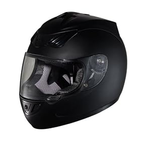 Hawk Solid Flat Black Motorcycle Helmet by Helmets