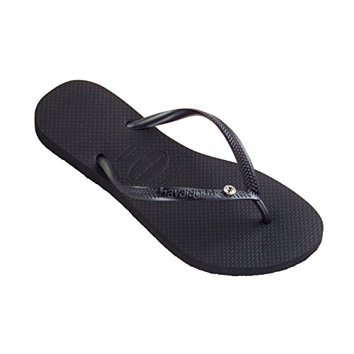 Havaianas Slim Crystal Glamour Black Women's Flip Flops All sizes 37-38