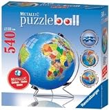 puzzleball. Globius. Die Erde in Metallic inkl. Drehfuss