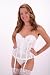 White Strapless Corset Lace Trim Garters included 34A