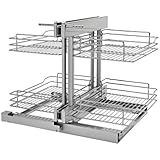 Rev-A-Shelf - 5PSP-15-CR - 15 in. Blind Corner Cabinet Pull-Out Chrome 2-Tier Wire Basket Organizer