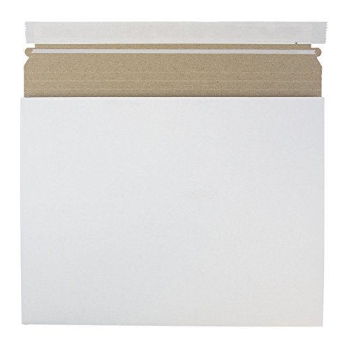 JAM PaperExpandable Photo Mailer Envelopes with Peel & Seal Closure - 12 1/2 x 9 1/2 x 1 - White - 6 Rigid Mailers/Pack