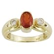 14K Yellow Gold Fire Opal and Diamond Ring