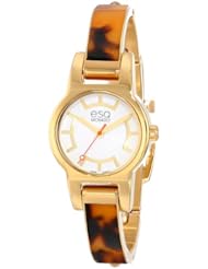 ESQ Movado Womens 07101423 Nova Tortoise Toned Steel Case Bangle Bracelet Silver Dial Watch