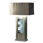 Nova Lighting 11674 Square Circles Table Lamp, Silver Aluminum And Silver Aluminum Shade