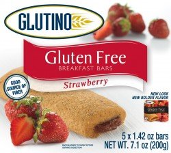 Glutino, Gluten Free, Strawberry Breakfast Bars, 7.05oz Box (Pack of 6)