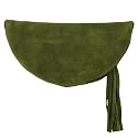 Owen Barry Half Moon Handcrafted Suede Clutch Purse/ Bag Large Moss