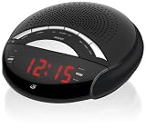 GPX C222B AM/FM Clock Radio with Dual Alarms (Black)