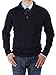 Luciano Natazzi Men's Mock Neck Elbow Patch Quarter Button Sweater Relaxed Fit
