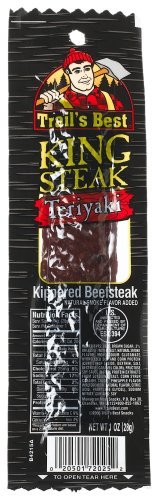 Trail's Best Teriayki King Steak Kippered Beef, 1-Ounce Packages (Pack of 24) by Dried Beef