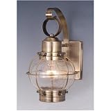 Nautical-A - 1 Light Nautical Outdoor Lighting Wall Lamp Fixture - Antique Brass - B2530