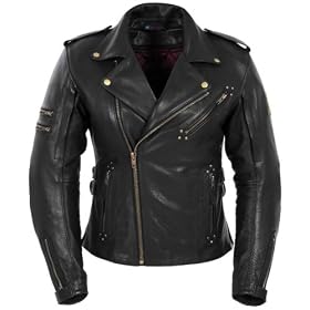 POKERUN WOMEN'S MARILYN LEATHER JACKET (X-SMALL) (BLACK)