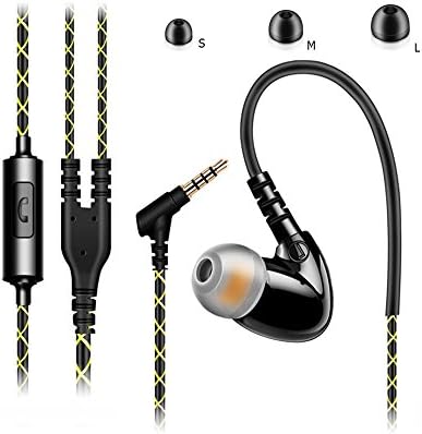 Earphones, In-Ear Sports Earbuds Wired Stereo Heaphones Headset Noise Isolating with Mic Microphone Volume Control For iPhone 6 Plus 6S, Samsung Galaxy S6 Edge, iPod, iPad，Stereo Headset Ear hook