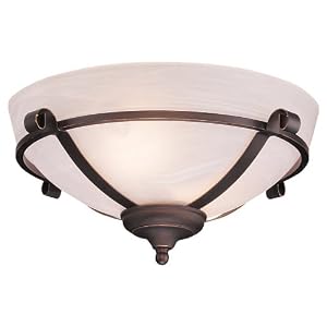 Monte Carlo MC92RB-L Scroll Bowl with White Faux Alabaster Glass, Roman Bronze Finish by 