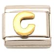"G" Italian Charm Gold Plated 9mm
