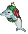 OWC Christmas Dolphin Ornament Glass Tropical