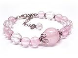 パワーストーン天然石ローズクォーツ&水晶の可愛いブレス